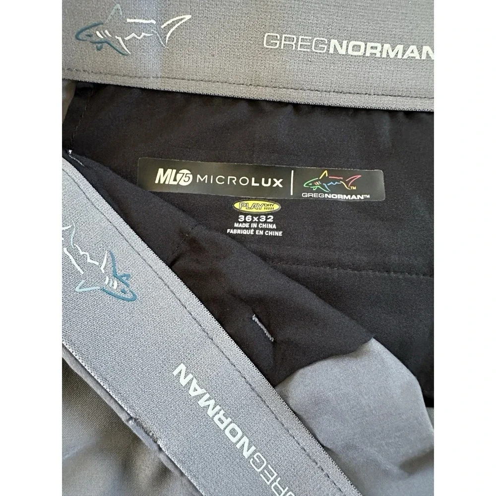 Greg Norman ML75 Microlux Golf Pants Lot Of 2 Mens 36x32 Gray Tan Khaki Stretch